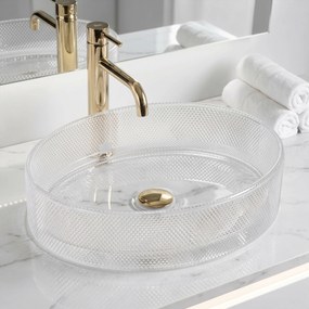 Rea Mirella Transparent, sklenené umývadlo na dosku 495x380x125 mm, číra, REA-U3525