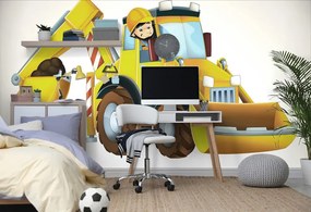 Tapeta kreslený bager