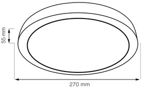 Kúpeľňové stropné LED svietidlo, 12 W, 230 V, Ø 27 cm, IP44, dub