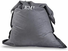 Sedací vak vankúš sivý semišový EMI