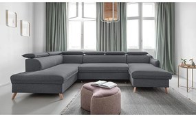 Tmavosivá rozkladacia rohová pohovka (ľavý roh) Sweet Harmony – Miuform