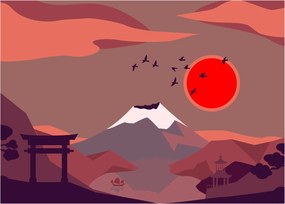 Obraz - Ilustrácie hory Fuji (70x50 cm)