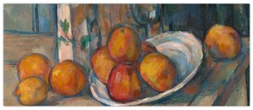 Obraz - Paul Cézanne, Still Life with Milk Jug and Fruit, reprodukcia (120x50 cm)