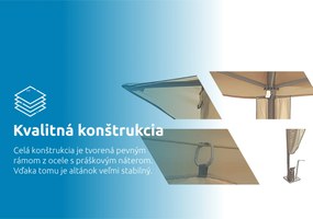 Marimex | Záhradný altánok Marimex Vista 3x3 m - béžový | 10970574