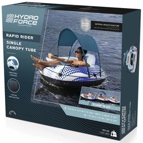 Nafukovací plavecký kruh Hydro-Force so strechou 123x123x51cm BESTWAY + sieťované dno + operadlo 43725