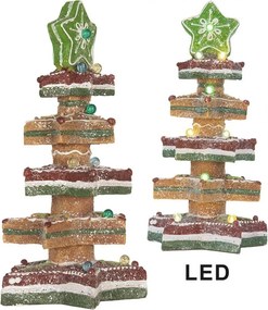 Dekorácia svietiaci stromček z hviezd Gingerbread Tree - 15*15*29 cm / 3*AAA