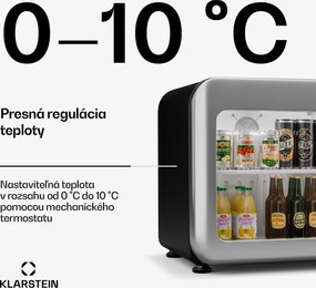 Klarstein Audrey Evo chladnička na nápoje, Retro dizajn, sklenené dvere, 46 L, EEK C