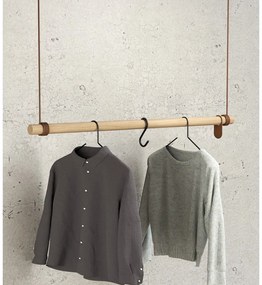 Nástenný vešiak z dubového dreva v prírodnej farbe 110 cm Swing L – LIND DNA