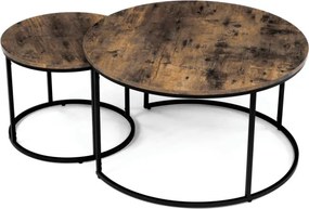 Sada 2 konferenčných stolíkov old wood AF-3002 OLW