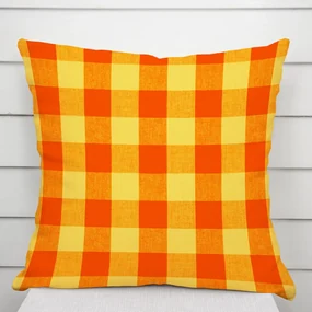 Biante Bavlnená obliečka na vankúš Olivia OL-003 Oranžovo-žltá kocka veľká 50 x 50 cm