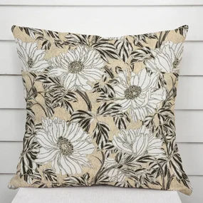 Biante Dekoračná obliečka na vankúš PML-089 Biele kvety na béžovom 50 x 60 cm