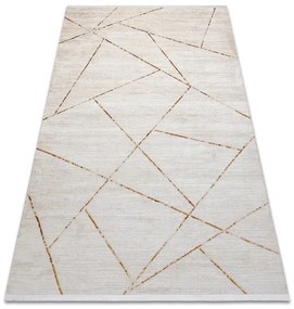 Koberec DUKE 51557 krémový / zlatý, geometrický / strapce