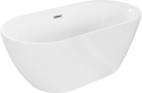 Mexen Livia, voľne stojaca vaňa 150x75 cm + sifón, biela lesklá, 52591507500