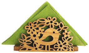 AMADEA Drevený stojanček na obrúsky s vtáčikom, masívne drevo, 12,5x6,5x3,5 cm