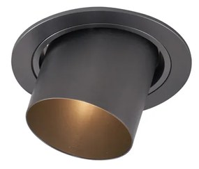 Moderné zabudované bodové svetlo tmavosivé GU10 50 mm okrúhle výkyvné - Installa