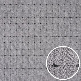 Vopi, Metrážny koberec Udinese šedý - neúčtujeme odrezky z role, na mieru, šíře 1,33m,1m,2m,3m,4m,na mieru, neúčtujeme odrezky, šedá, ab (mriežka), chodba / predsieň