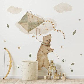 Gario Detská nálepka na stenu Magical animals - medvedík so šarkanom