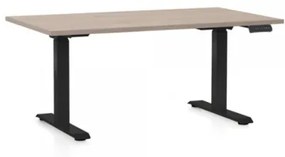Výškovo nastaviteľný stôl OfficeTech D 140 x 80 cm, čierna podnož