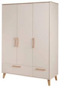 Krémová/v prírodnej farbe detská šatníková skriňa v dekore duba 138x200x55 cm Jil – Roba