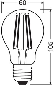 LED žiarovka E27 A60 8,5W = 60W 806lm 2700K Teplé 320° vlákno Stmievateľné OSRAM SUPERSTAR