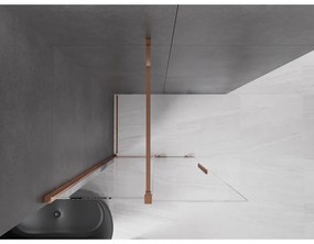 Mexen Velar, posuvné dvere do otvoru typ Walk-In 80 cm, 8mm číre sklo, ružové zlato, 871-080-000-03-60