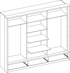 Sconto Šatníková skriňa s osvetlením ARTI AR-01 dub stirling