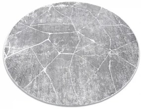 Moderný MEFE koberec okrúhly 2783 Mramor - Štrukturálny,  dve vrstvy  rúna sivá