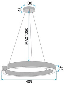 Toolight Toolight, LED stropné osvetlenie, 60W, 3000K, LHJ052-CP1 C, zlatá matná, OSW-50026