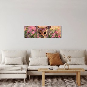 Obraz - Roztomilá srnčeka (s hodinami) (90x30 cm)