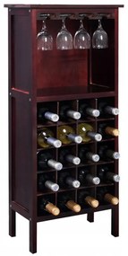 Regál na víno, drevený, pre 20 fliaš | 42 x 24,5 x 96 cm