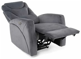 Polohovacie kreslo Kronos Velvet, sivá