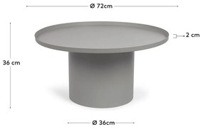 Kovový okrúhly odkladací stolík ø 72 cm Fleksa – Kave Home