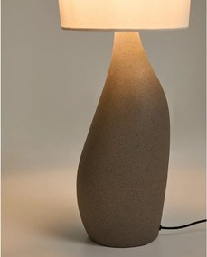 Biela/svetlosivá stolová lampa s textilným tienidlom (výška 77 cm) Viona – Kave Home