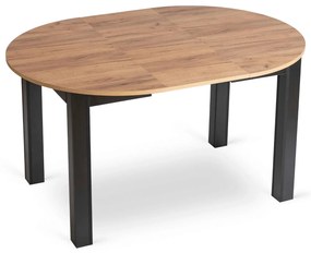 Rozkladací jedálenský stôl Hernando (dub craft zlatý + čierna) (pre 4-6 osôb). Akcia -16%. Vlastná spoľahlivá doprava až k Vám domov. 1119022