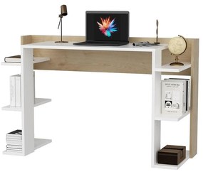 PC stolík Corenada (biela + dub). Vlastná spoľahlivá doprava až k Vám domov. 1106622