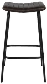 Čierna barová stolička s koženým sedákom Pite - 45*37*76 cm