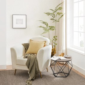 Okrúhly konferenčný stolík s oceľovým rámom, sada 2 ks, greige sivá a čierna farba