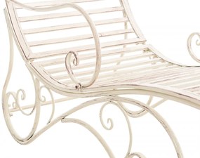 Kovová záhradné lehátko Amiens - Krémová antik