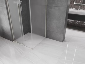 Mexen Velar L, sprchový kút s posuvnými dverami 120 x 120 cm, 8mm sklo námraza, brúsená oceľ, 871-120-120-33-97