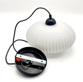 Luster na lanku HARMA 1xE27/15W/230V pr. 25 cm biela/čierna