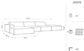 Béžová rohová pohovka z textílie bouclé (ľavý roh) Jodie – Micadoni Home