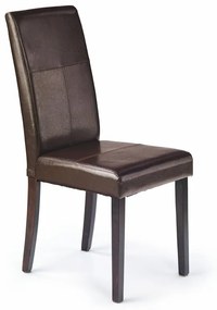 Jedálenská stolička KERRY BIS – masív, ekokoža, tmavohnedá