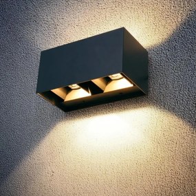 Brilagi - LED vonkajšie nástenné svietidlo DOUBLE CUBE LED/12W/230V antracit IP65