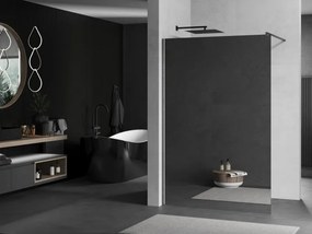 Mexen Kioto, sprchová zástena Walk-In 80 x 200 cm, 8mm sklo vzor zrkadlo, grafitový profil, 800-080-101-66-50