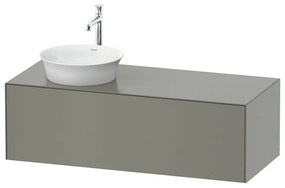 DURAVIT White Tulip závesná skrinka pod umývadlo na dosku vľavo, 1 zásuvka, 1300 x 550 x 408 mm, kameňovo šedá matná, WT4977L9292