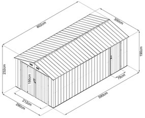 Záhradný domček / garáž Avenberg 6.02 x 3 m ANTRACIT CG-K2010-B