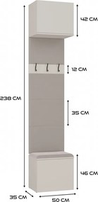 Předsíňová stěna Haga II 150 cm kašmír