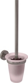 Slezák - RAV WC kefa, sklenená miska COLORADO - COA0500MGK, Metal Grey kartáčovaná