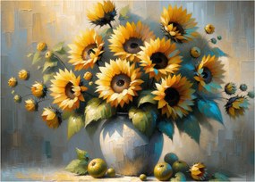Obraz – Váza so slnečnicami (70x50 cm)