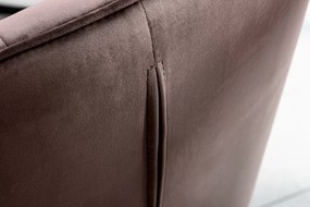 Stolička Loft velvet taupe hnedá s lakťovou opierkou